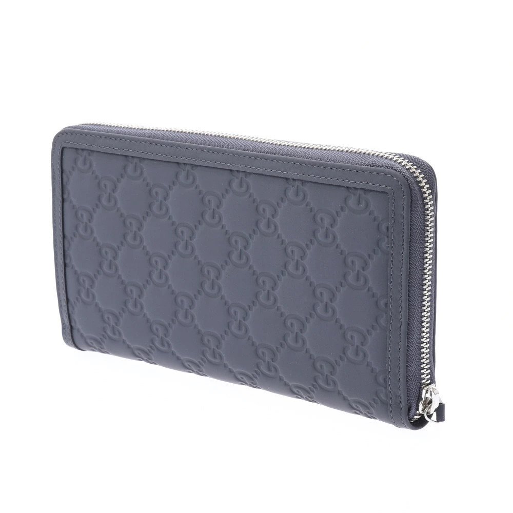 Gucci long gray wallet GG leather